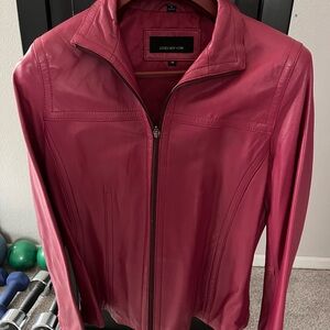Dark pink leather jacket